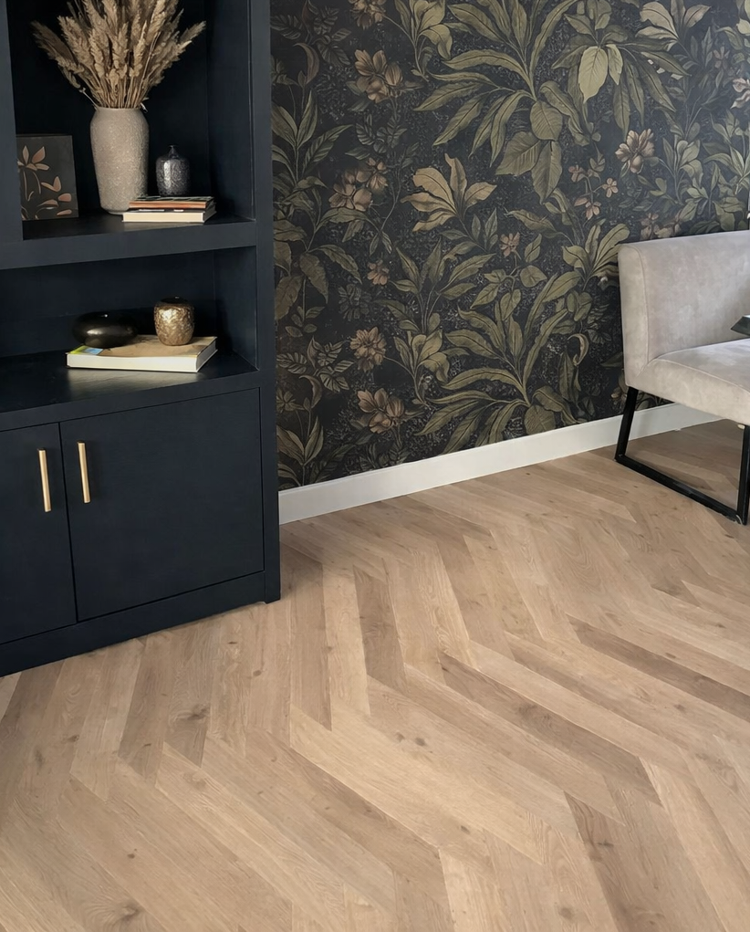 Weense punt vloer, Hongaarse punt vloer, houten vloer, visgraat vloer, PVC-vloer, designvloeren, De Paal Parket