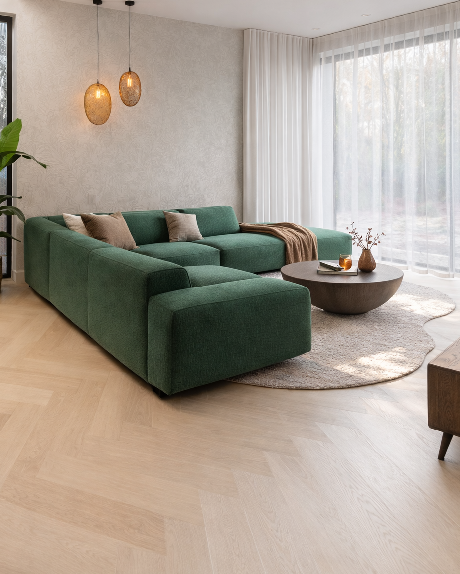 Weense punt vloer, Hongaarse punt vloer, houten vloer, visgraat vloer, PVC-vloer, designvloeren, De Paal Parket